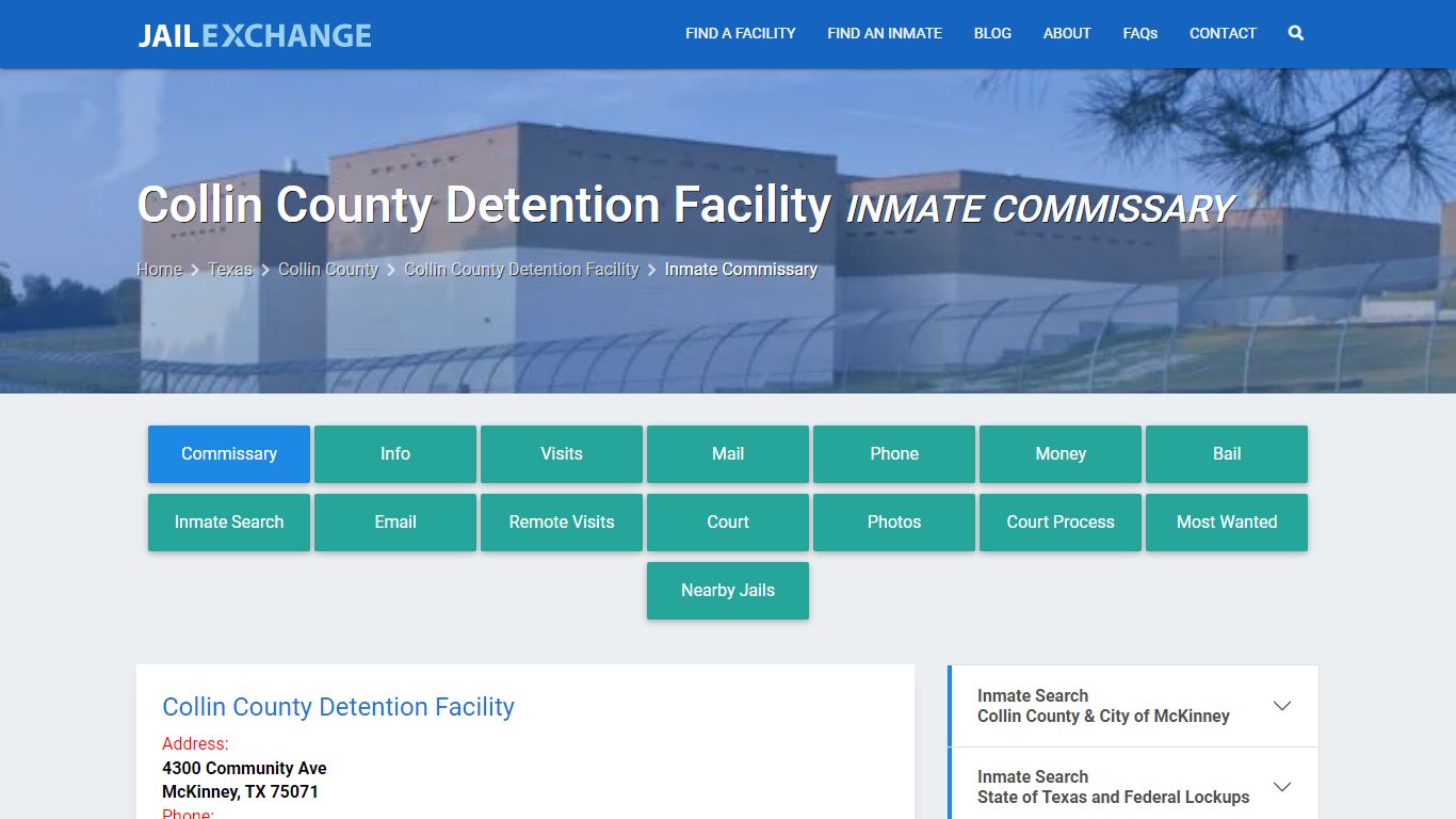 Collin County Detention Facility Inmate Commissary - Jail Exchange